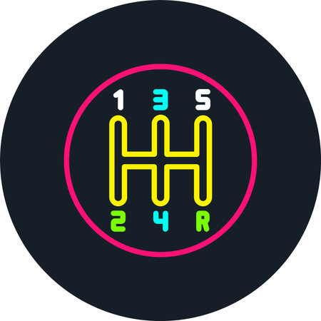 Manual Transmission Line Multi Color Iconのイラスト素材