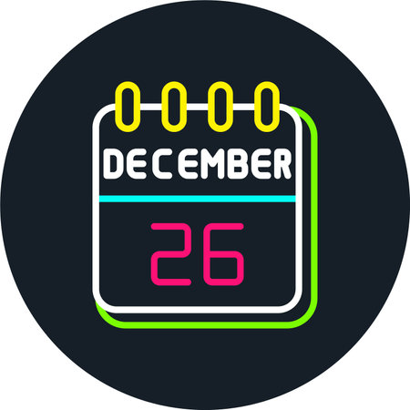 26  December Line Multi Color Iconのイラスト素材