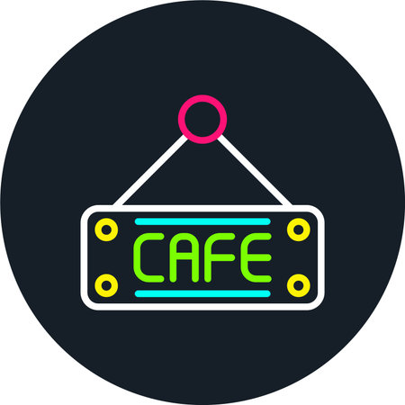 Cafe Line Multi Color Iconのイラスト素材