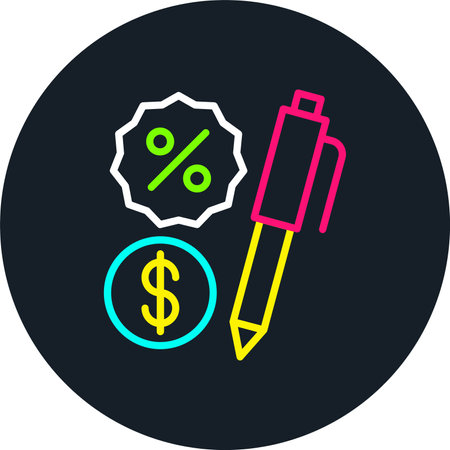 Pen Line Multi Color Iconのイラスト素材