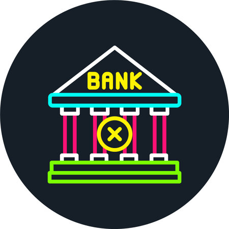 Bank Line Multi Color Iconのイラスト素材