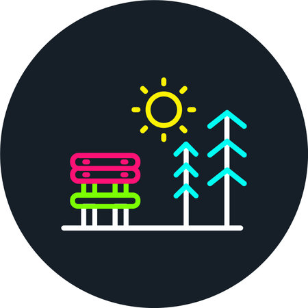 Bench Line Multi Color Iconのイラスト素材