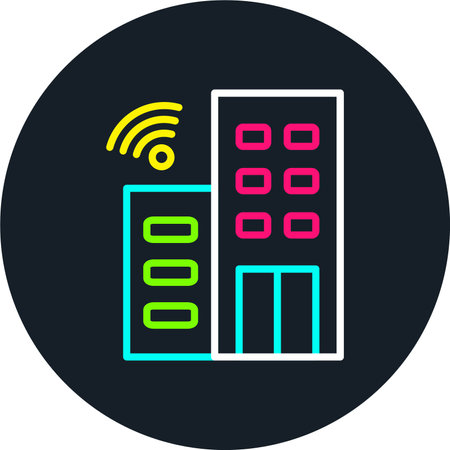 Internet Services Line Multi Color Iconのイラスト素材