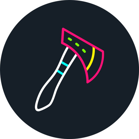 Hand Axe Line Multi Color Iconのイラスト素材