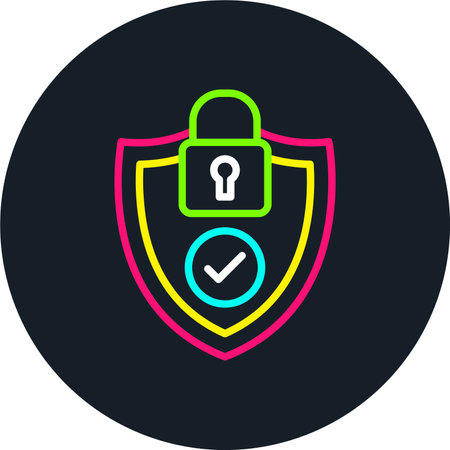 Privacy Line Multi Color Iconのイラスト素材