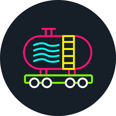 Tanker  Line Multi Color Iconのイラスト素材