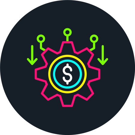 Cost Line Multi Color Iconのイラスト素材