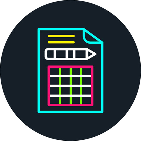 Bookkeeping Line Multi Color Iconのイラスト素材