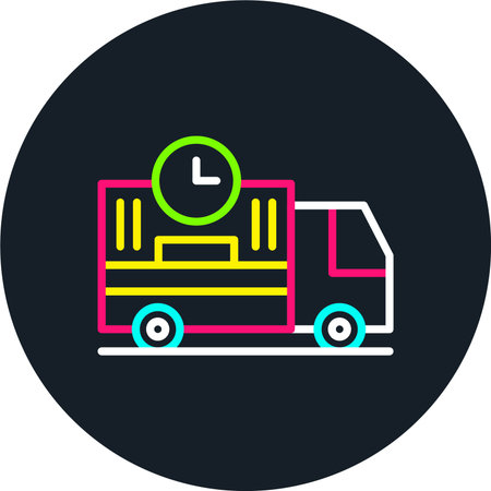 Delivery Service Line Multi Color Iconのイラスト素材