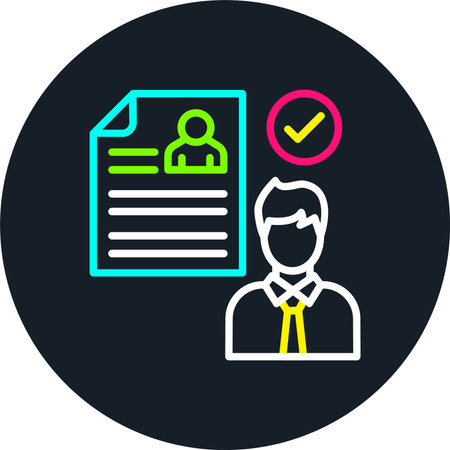 Hired Line Multi Color Iconのイラスト素材