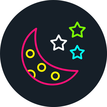 Half Moon Line Multi Color Iconのイラスト素材