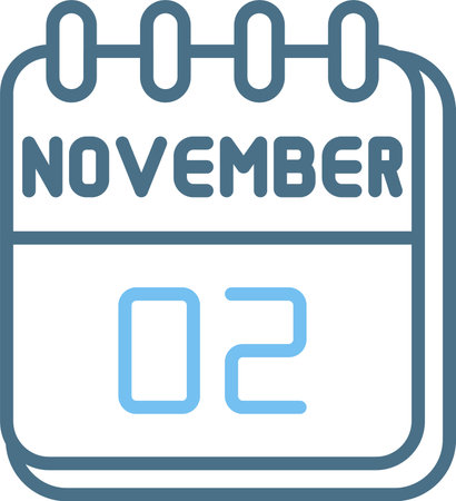 22  November Line Two Color Iconのイラスト素材