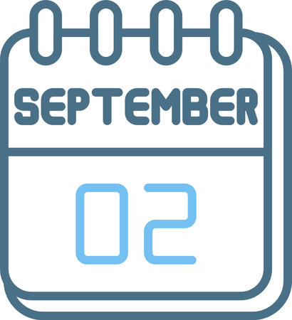 22  September Line Two Color Iconのイラスト素材