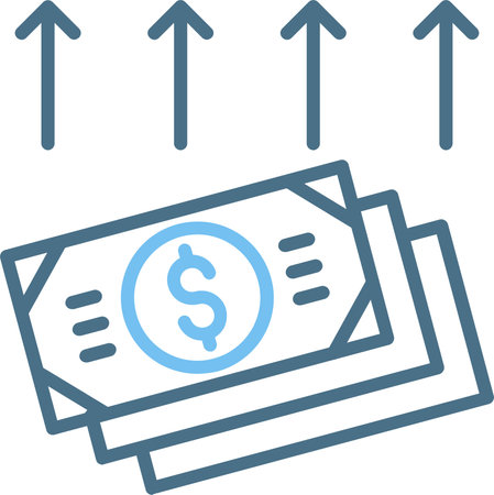 Spending Money Line Two Color Iconのイラスト素材