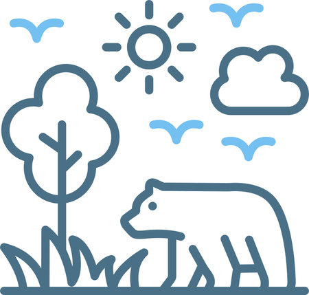 Wildlife Line Two Color Iconのイラスト素材