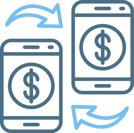 Money Transaction Line Two Color Iconのイラスト素材