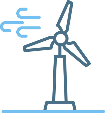 Windmill Line Two Color Iconのイラスト素材