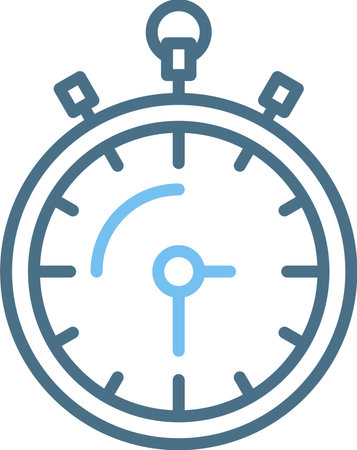 Stopwatch Line Two Color Iconのイラスト素材