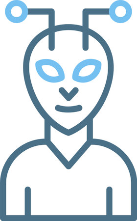 Alien Line Two Color Iconのイラスト素材