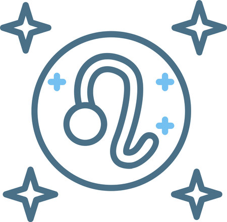 Leo Line Two Color Iconのイラスト素材