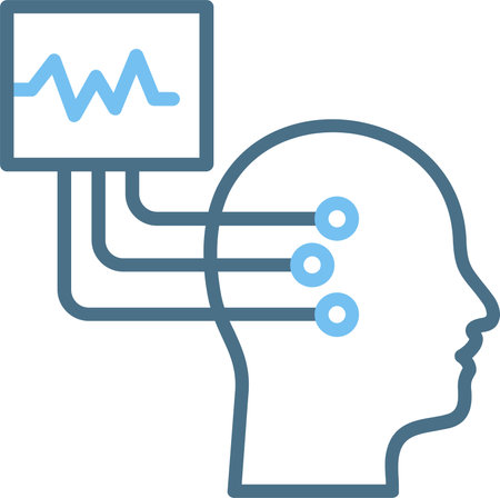 Eeg Line Two Color Iconのイラスト素材