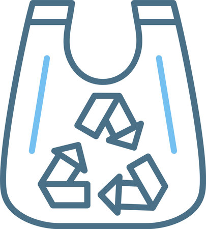 Recycled Bag Line Two Color Iconのイラスト素材