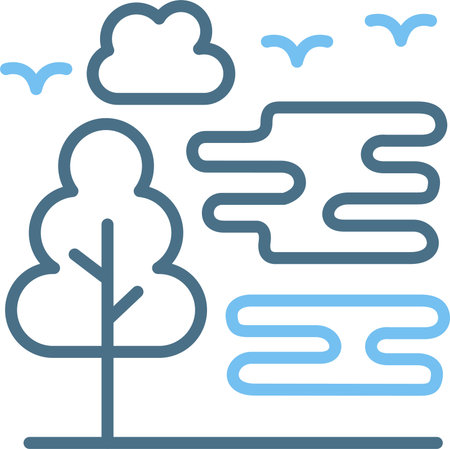 Fog Line Two Color Iconのイラスト素材