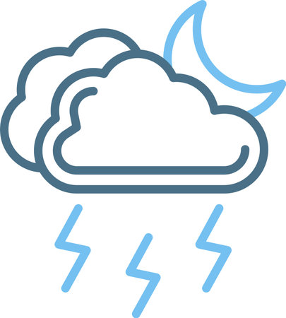 Lightning Line Two Color Iconのイラスト素材