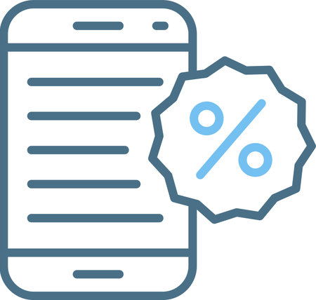 Mobile Phone Line Two Color Iconのイラスト素材