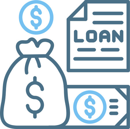 Loan Line Two Color Iconのイラスト素材
