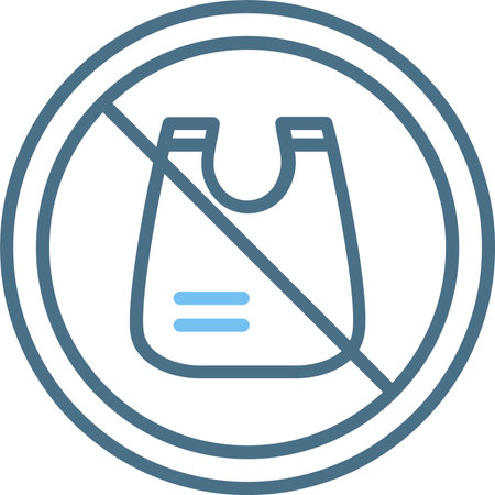 No Plastic Bag Line Two Color Iconのイラスト素材