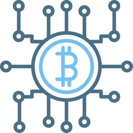 Cryptocurrency Line Two Color Iconのイラスト素材