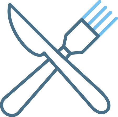 Cutlery Line Two Color Iconのイラスト素材