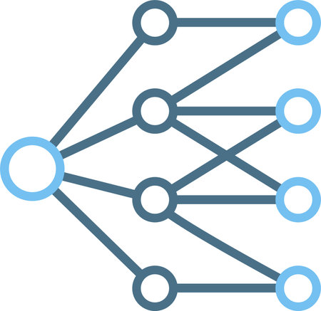 Neural Network Line Two Color Iconのイラスト素材