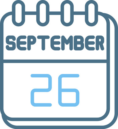 26  September Line Two Color Iconのイラスト素材