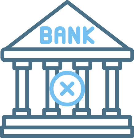 Bank Line Two Color Iconのイラスト素材