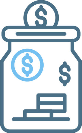 Saving Money Line Two Color Iconのイラスト素材