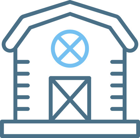 Barn Line Two Color Iconのイラスト素材