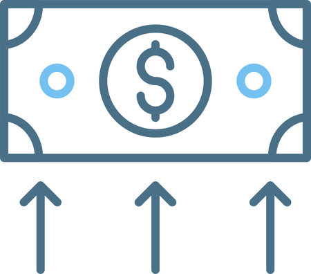 Money growth Line Two Color Iconのイラスト素材