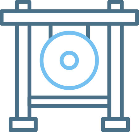 Gong Line Two Color Iconのイラスト素材