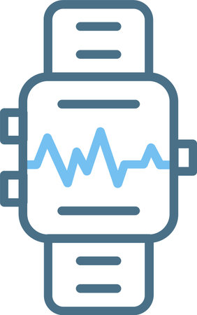 Smartwatch Line Two Color Iconのイラスト素材