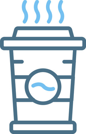 Coffee Line Two Color Iconのイラスト素材