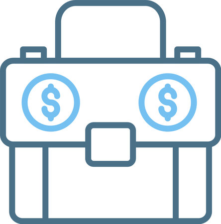 Briefcase Line Two Color Iconのイラスト素材