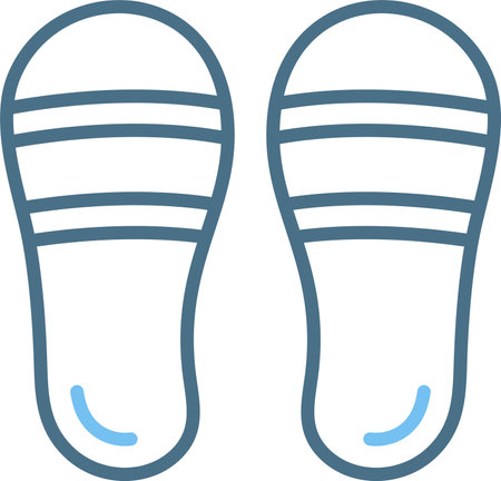 Slippers Line Two Color Iconのイラスト素材