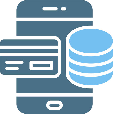 Mobile Banking Glyph Two Color Iconのイラスト素材