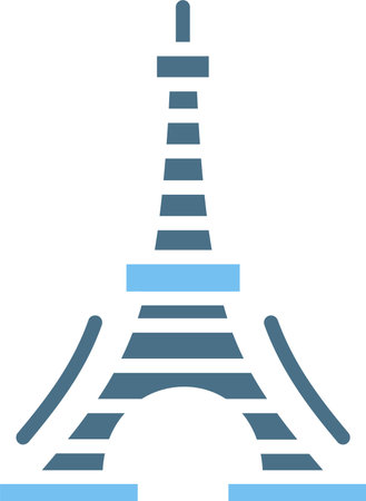Tokyo Tower Glyph Two Color Iconのイラスト素材