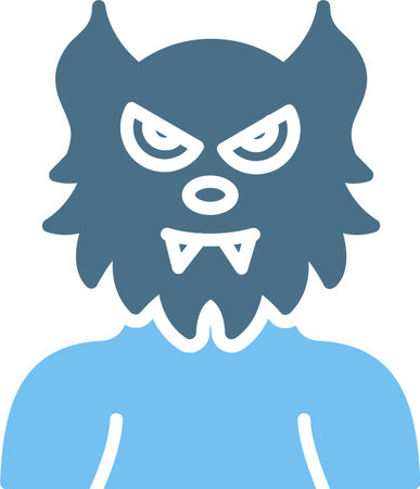 Werewolf Glyph Two Color Iconのイラスト素材