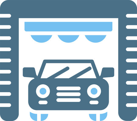 Car Wash Glyph Two Color Iconのイラスト素材