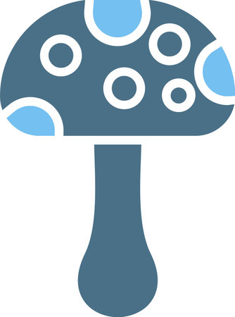 Mushroom Glyph Two Color Iconのイラスト素材