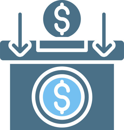 Insert coin Glyph Two Color Iconのイラスト素材